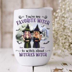 Halloween Fall Witch Friends Wine Tumbler